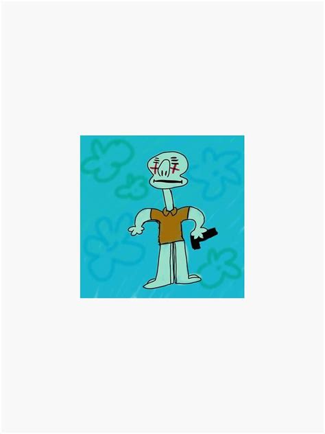 Angry Squidward Sticker For Sale By Duckmomther Redbubble
