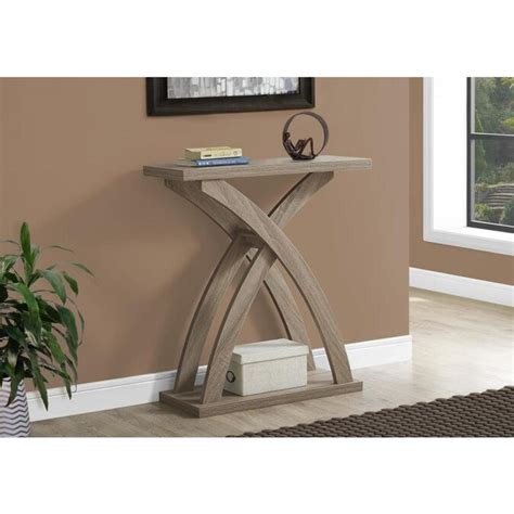 Monarch Specialties Dark Taupe Reclaimed Wood Look Modern Console Table