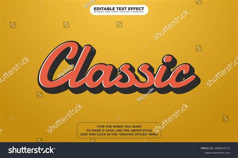 Classic Text Style Effect Editable Text Stock Vector Royalty Free