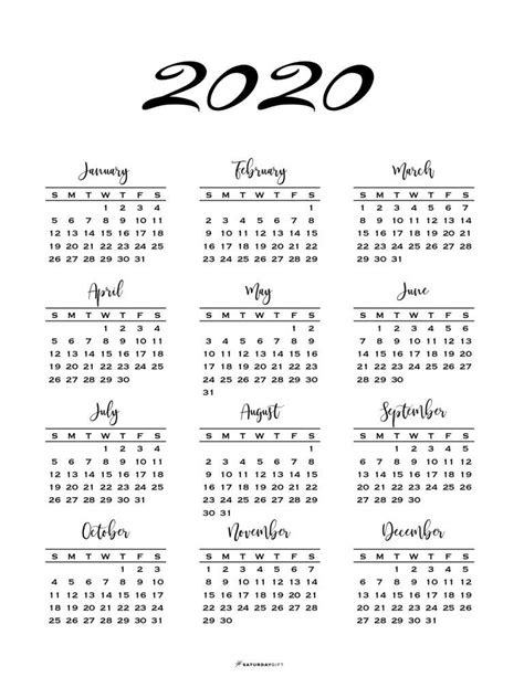20 Calendar 2021 Black And White Free Download Printable Calendar