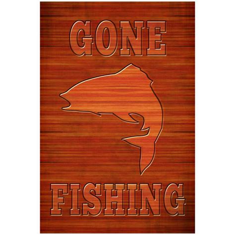 Gone Fishing Sign Art Poster Print Poster 13x19