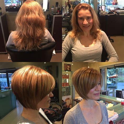 Before And After Haircuts Bob A Line Bob Before And After Haircut Bob Hairstyles For Thick
