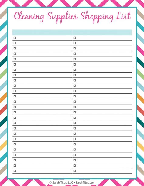 Cleaning Binder Cleaning Supplies Shopping List Sarah Titus