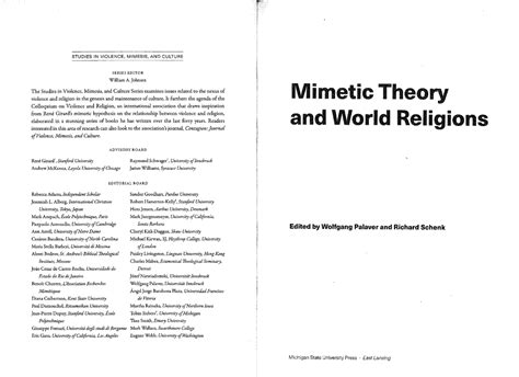 Mimetic Theory And World Religions Studies In Violence Mimesis And