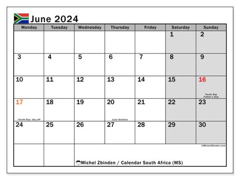 April 2024 Calendar With Holidays South Africa 2024 Calendar Printable