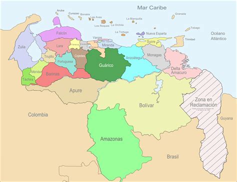 Mapa Politico De Venezuela