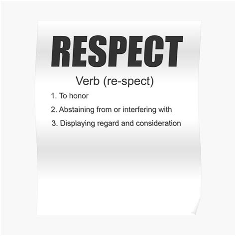 Respect Definition Poster By Polygrafix Redbubble
