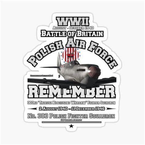 Remember Battle Of Britain Polish Air Force Squadron Sticker For