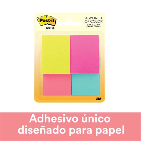 Comprar Notas Adhesivas Post It Color Cape Town 15x2in Con 4 Blocks