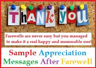 Giving a farewell speech at work (with tips and examples). Appreciation Messages and Letters! : Farewell