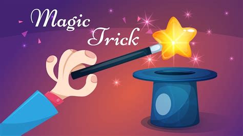 Premium Vector Magic Wand Trick Cartoon Illustration