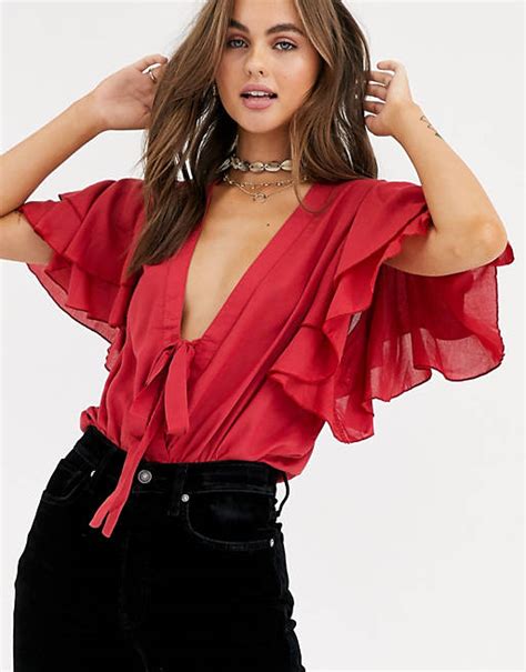 Free People Call Me Later Layered Ruffle Bodysuit Asos