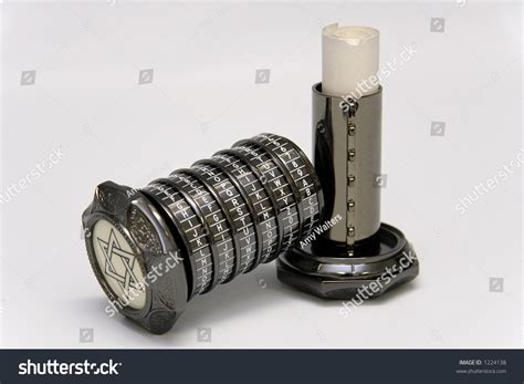 It features 5 rings with 12 letters per ring, cnc engraved clues and inked letters. Combination Puzzle Box Cryptex Wa Secret Stock Photo ...