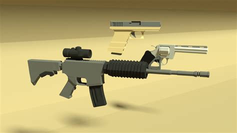 Low Poly Gun Collection Rblender