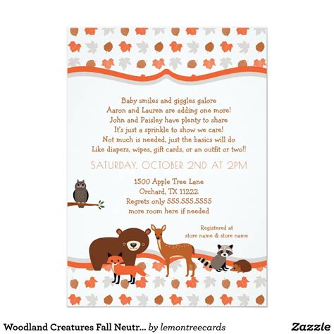 √ Woodland Critters Baby Shower Invitations