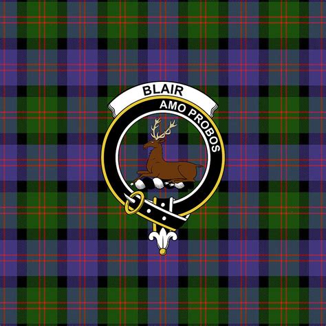 Blair Modern Tartan Clan Badge Weekender Tote Bag K1 Mixed Media By Tai