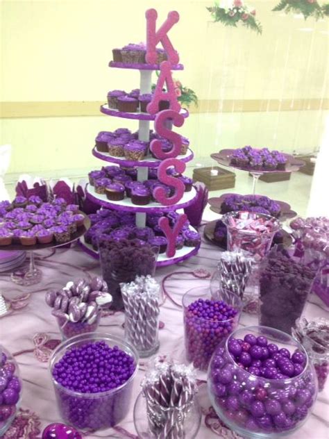Purple Candy Bar Purple Candy Buffet Purple Candy Table Wedding