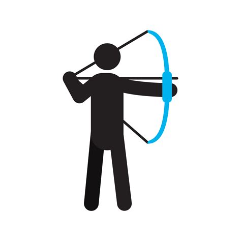 archer silhouette icon man holding shooting bow and arrow archery isolated vector