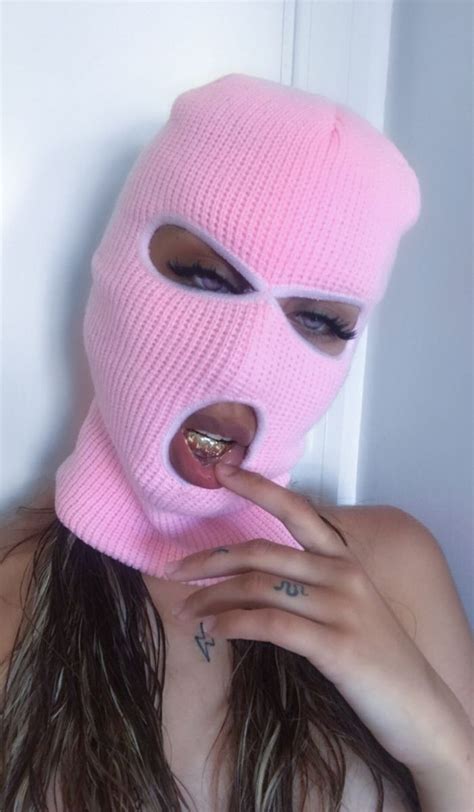 Pin By Sky Thompson 🦋 On Baddie Mask Girl Ski Mask Girl Gang Aesthetic