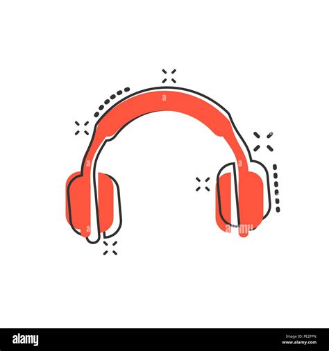 Vector Cartoon Headphone Icon In Comic Style Earphone Headset Sign