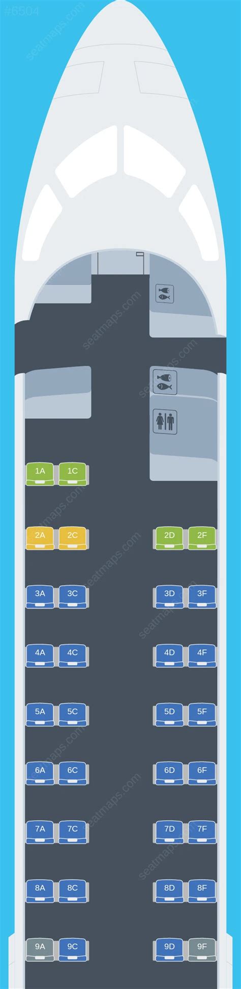 Seat Map Of Elite Airways Bombardier Crj 700 Aircraft