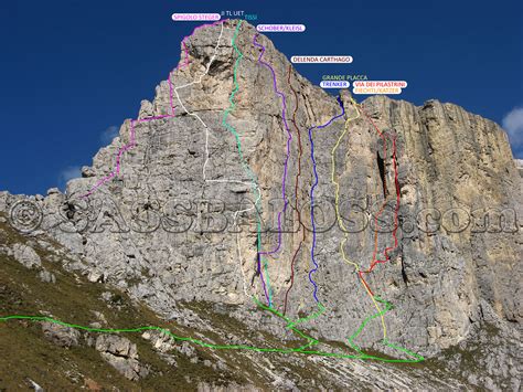 Prima Torre Del Sella Via Fiechtlkatzer O Fessura Di Sinistra Ovest