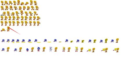 Super Sonic Sprite Sheet ♥ice Sonic Sprite Sheet By Tfpivman On