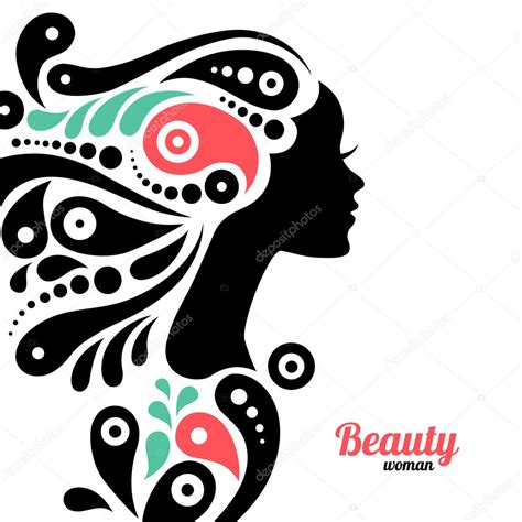 Schöne Frauensilhouette Vektorgrafik Lizenzfreie Grafiken © Pimonova 25044543 Depositphotos