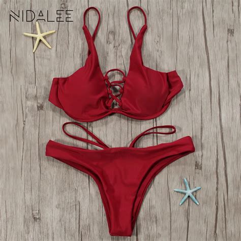 nidalee bikini 2018 new ladies swimsuit sexy bikini set cross bandage beach swimsuit blouse low
