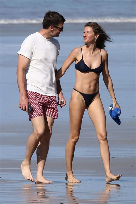 Gisele Bundchen Stuns In A Black Bikini During A Beach Day With Tom