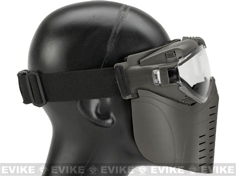 Pro Goggle Airsoft Full Face Mask W Integrated Fan Color Od Green Tactical Gear Apparel