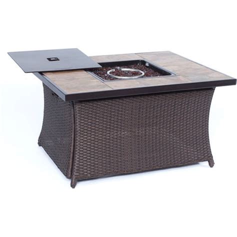Cambridge Outdoor 40000 Btu Woven Fire Pit Coffee Table With Porcelain