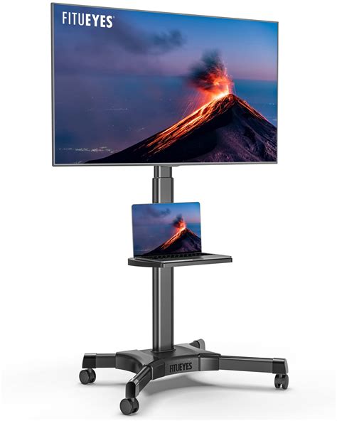 Buy Fitueyes Mobile Tv Cart For 32 To 65 70 Inch Tvs Tall Rolling Tv