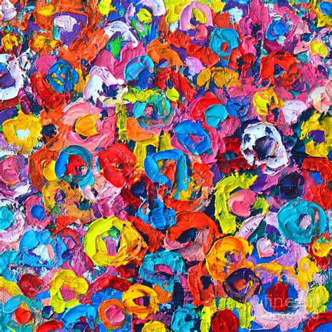 Abstract Colorful Flowers 3 Paint Joy Series Painting By Ana Maria