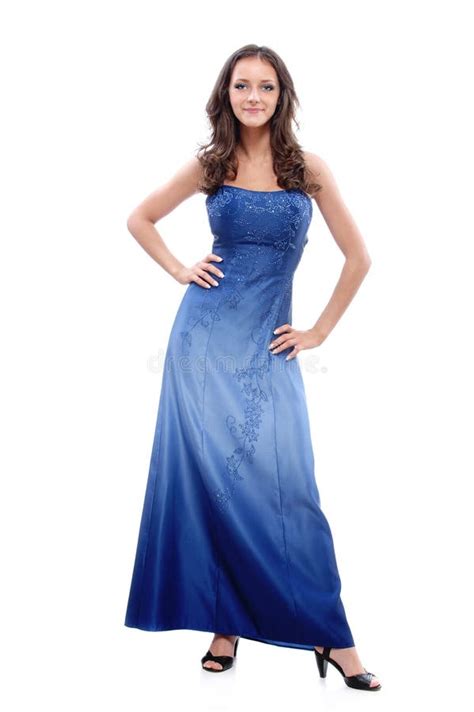 Woman In Blue Dress Stock Image Image Of Attractive 15618153