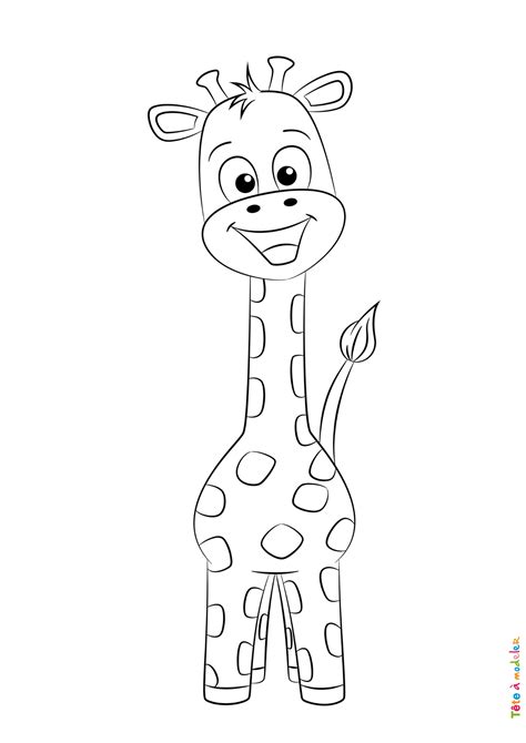 Coloriage Girafe 03 Un Dessin à Imprimer De Tête à Modeler