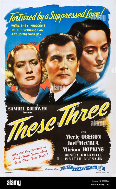 These Three Us Poster Art From Left Miriam Hopkins Joel Mccrea