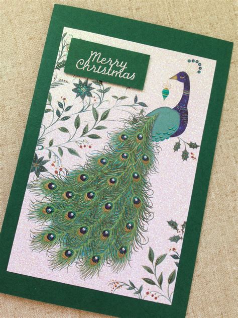 Merry Christmas Peacock Card Peacock Christmas Christmas Cards Merry
