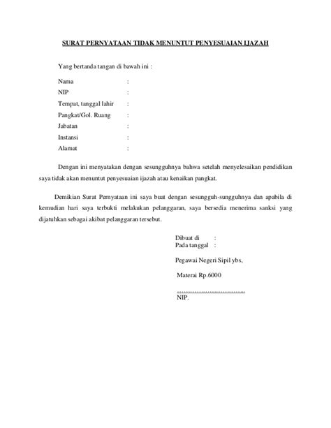 Contoh surat lamaran guru sekolah swasta / yayasan. Contoh Surat Pernyataan Melaksanakan Tugas - Surat 10