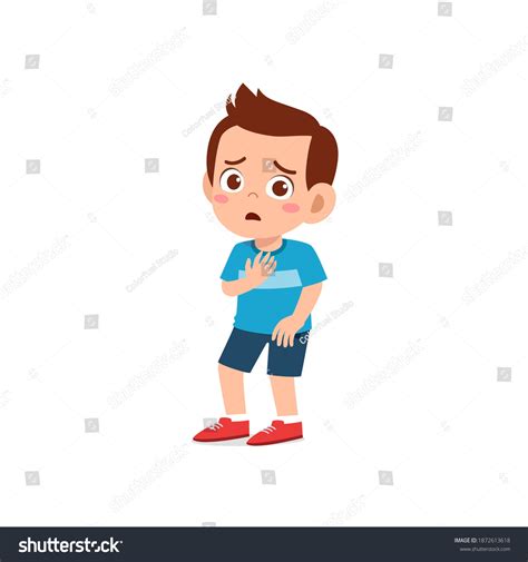 Cute Little Kid Boy Show Worry Stock Vector Royalty Free 1872613618