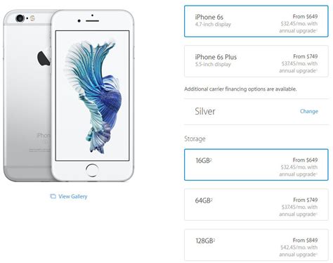 Apple Iphone 6s Contract Free Price Starts At 649 For 16gb