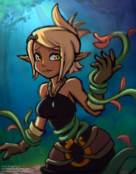 Evangelyne Plant Tentacle Monster By Stickyscribbles Hentai Foundry