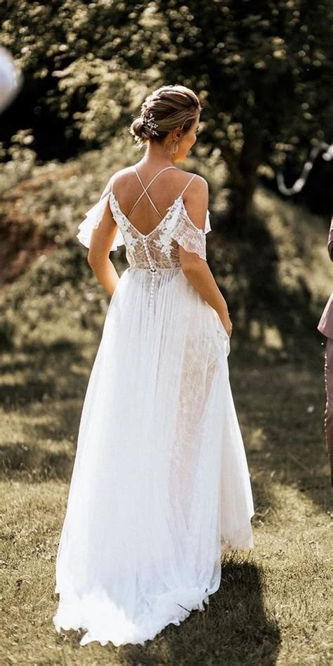 Beautiful A Line Rustic Wedding Dress For A Glamorous Bride Wedding