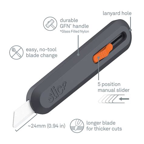 Slice Safety Utility Knife Ceramic Blade Manual Retract