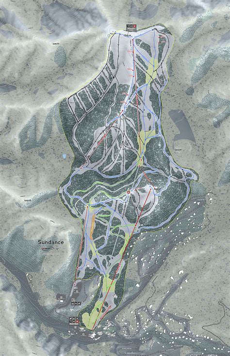 Sundance Ski Resort Map Digital Art By Powder Addicts