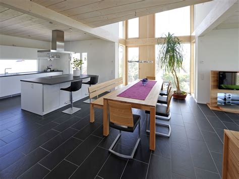 Einfamilienhaus Inneneinrichtung Modern Mit Offener Küche Kochinsel