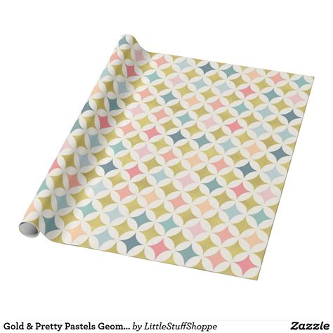 Gold And Pretty Pastels Geometric Wrapping Paper Wrapping Paper Crafts