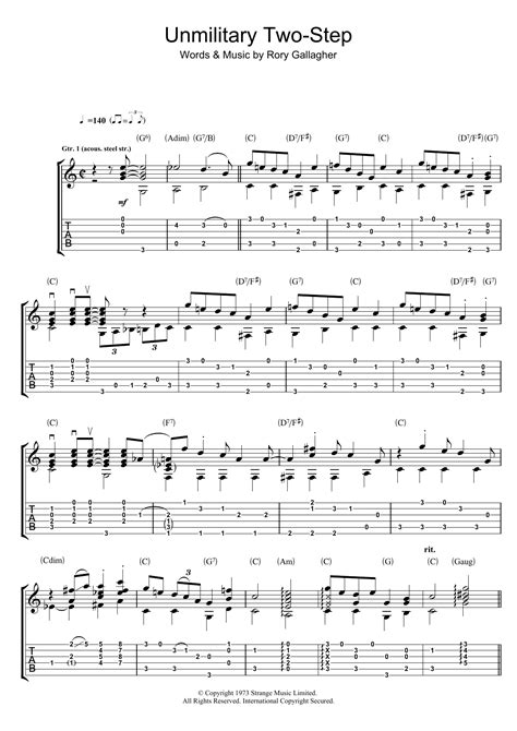 Unmilitary Two Step By Rory Gallagher Guitar Tab Guitar Instructor