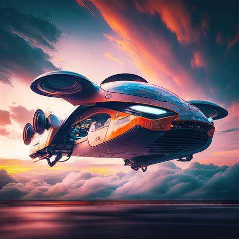 Futuristic Flying Car Stock Illustration Illustration Of Surreal
