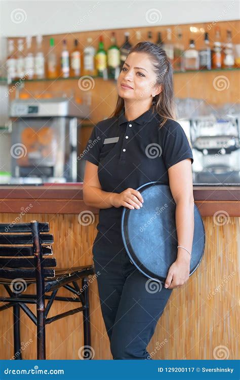 Waiter Girl Waiting For The Order Stock Image Image Of Food